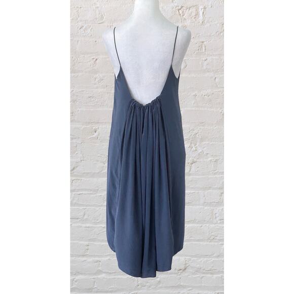 Anthropologie Morgan Carper Cornflower Blue Silk Slip Cocktail Event Dress Sz S - Picture 2 of 8